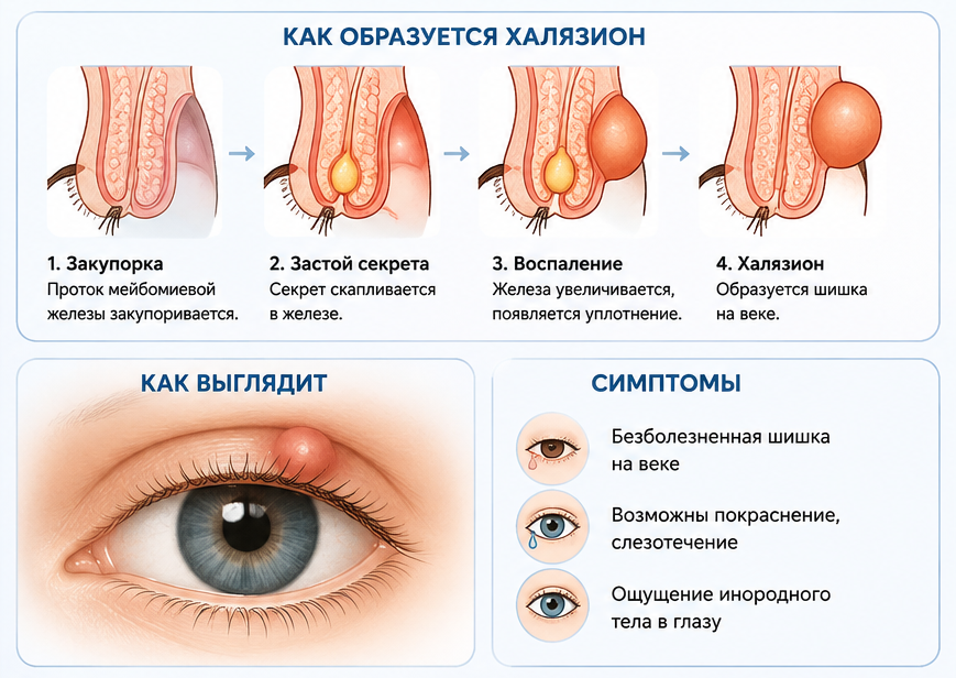 Халязион: почему появляется шишка на веке, как отличить его от ячменя и нужно ли лечить