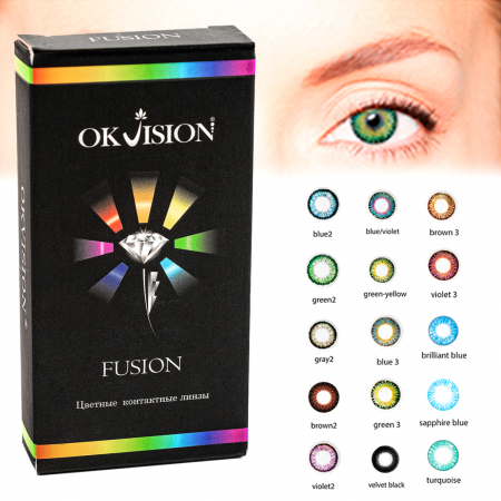  OKVision Fusion (2 линзы) -14,50 Green 3 (светло-зеленый)